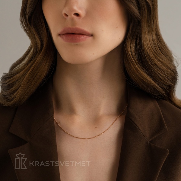 Цепь из красного золота 585, плетение «Перлина»